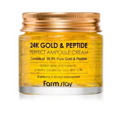 Farmstay 24K Gold & Peptide Perfect Ampoule Cream Moisturising cream with anti-ageing effect – 80 ml