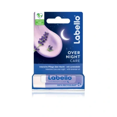 Labello Over Night Care Repair lip balm with lavender – 4.8 g