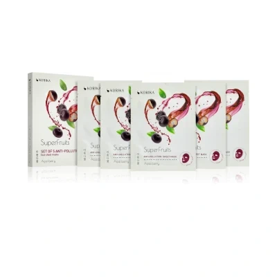 KORIKA SuperFruits Acai Berry - Set of 5 Anti-pollution Face Sheet Masks Face mask set at a reduced price Acai berry