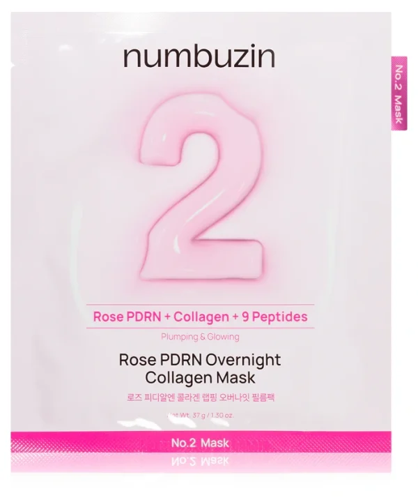 Numbuzin No. 2 Rose PDRN OverNight Collagen Mask Deep nourishing mask night – 4 pc