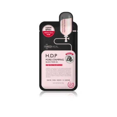 MEDIHEAL Black Mask H.D.P Pore-Stamping Sheet mask to tighten pores – 25 ml