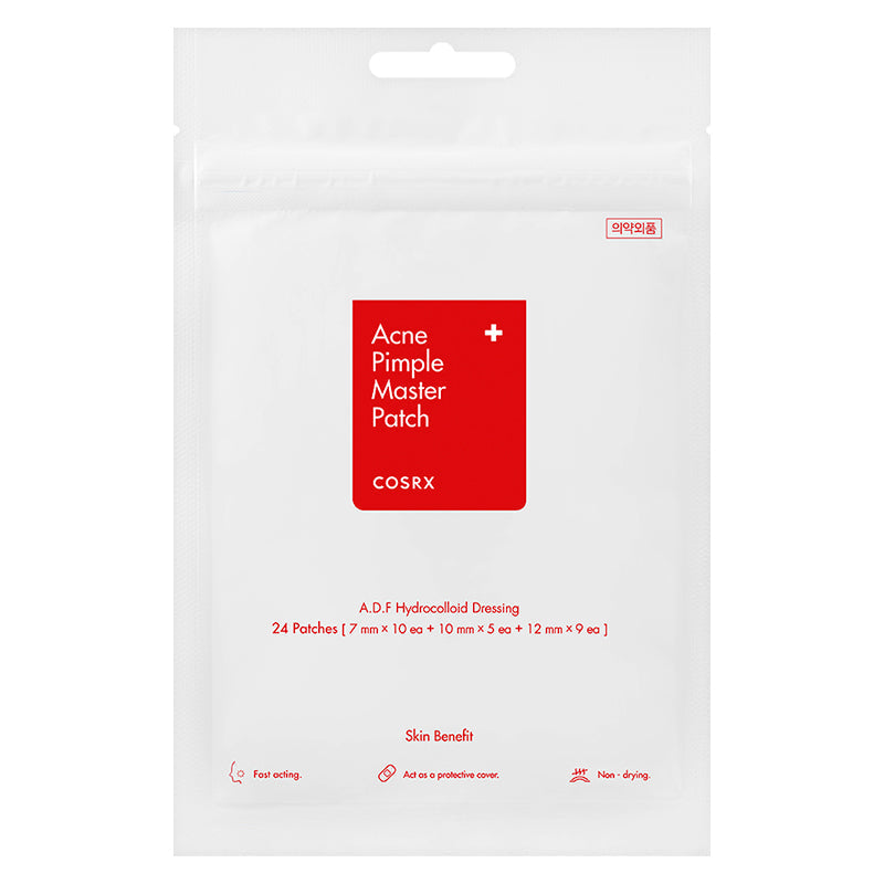 COSRX Acne Pimple Master Patch packet with a red label on a white background.